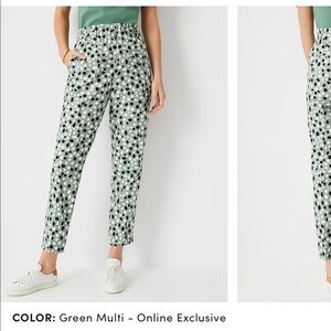 Ann Taylor Green Patterned Tall Pants